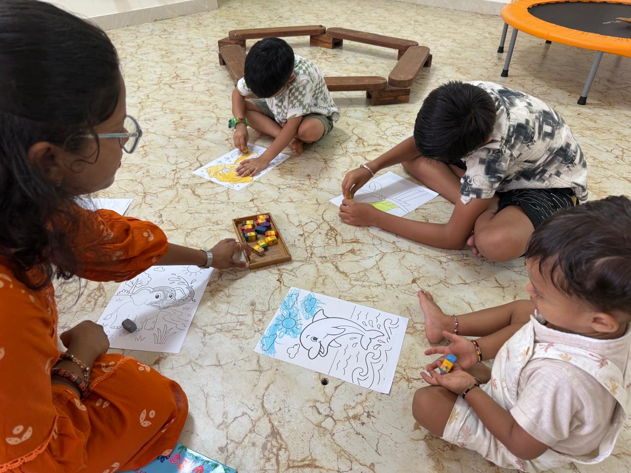 Children learning at Vasishtha School